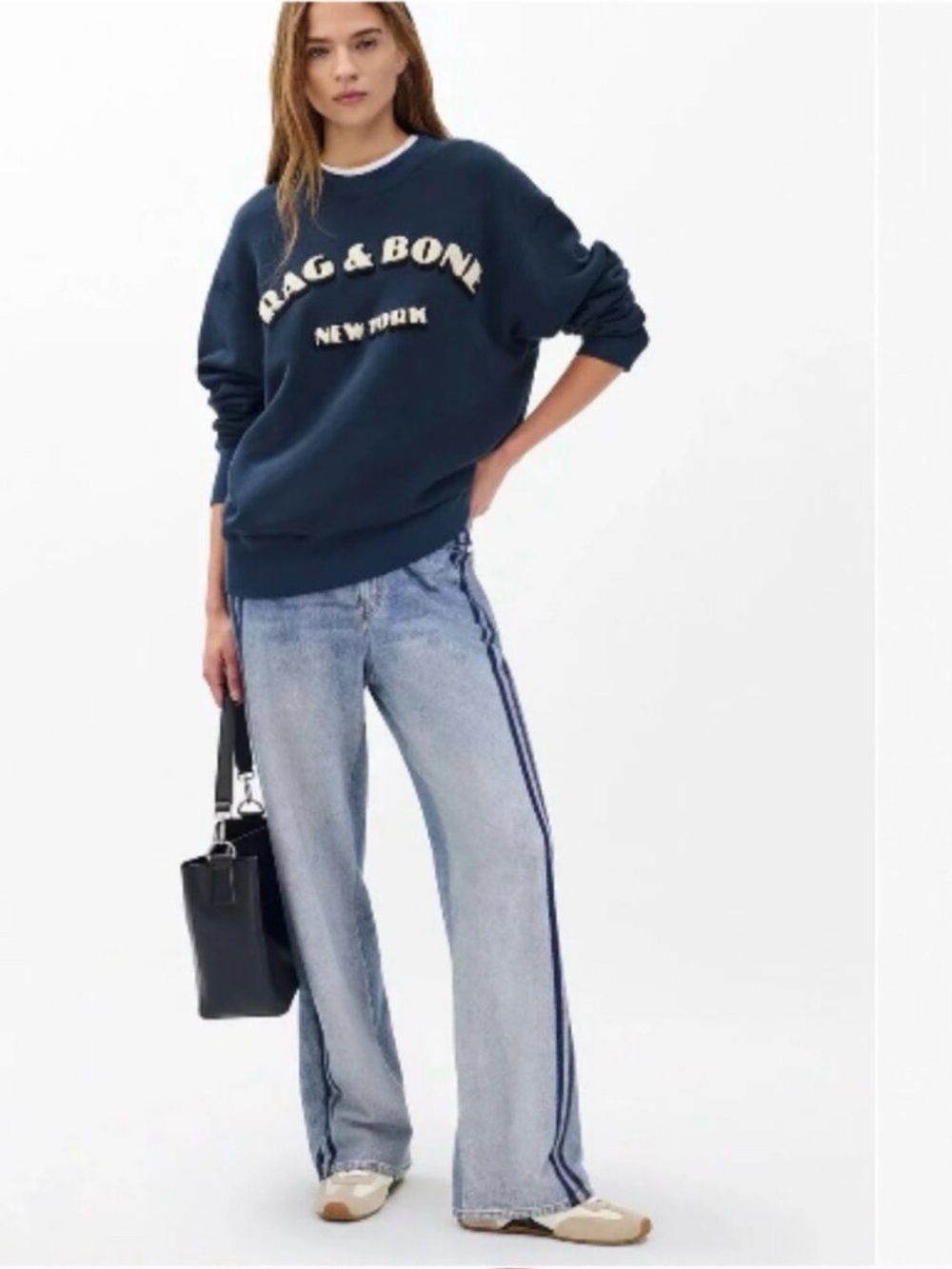 rb Miramar Sweatpants Wide Leg Track Pant Printed Jean Coney Blue XXS 24